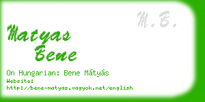 matyas bene business card