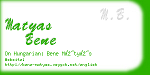 matyas bene business card